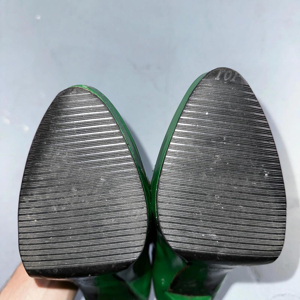 Boden Shoes Women's Size 41 Green Casadei Heel Pump Made In Italy Patent Leather - Picture 13 of 16